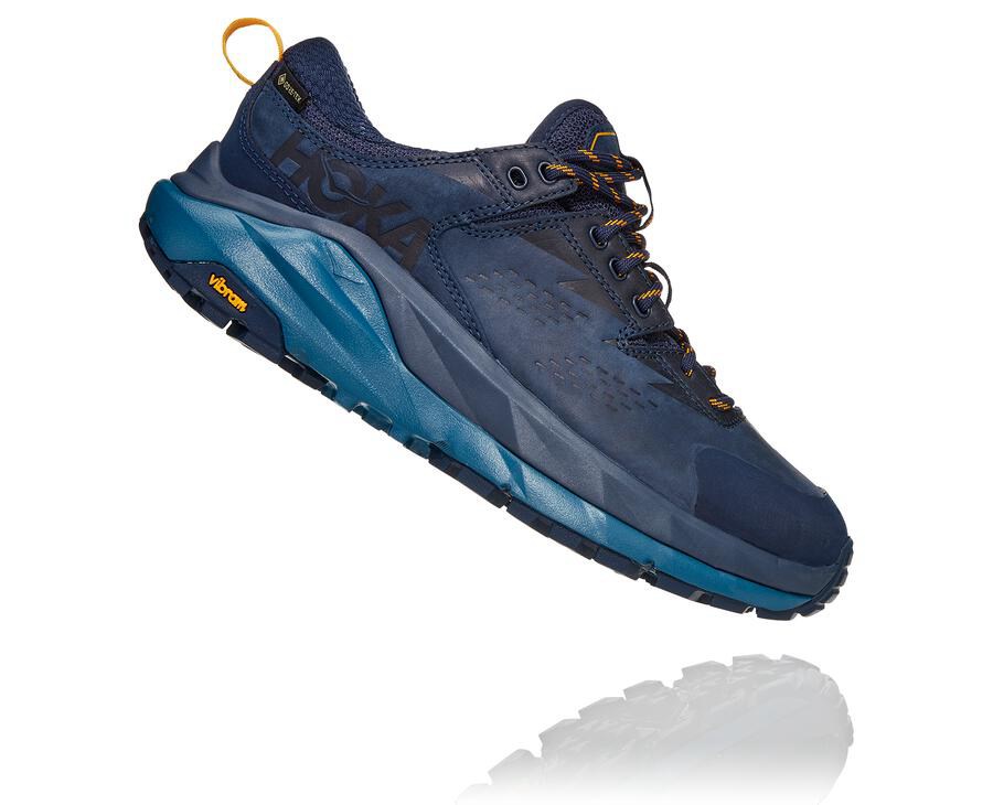 Zapatillas Trail Hoka One One Mujer - Kaha Bajas Gore-Tex - Azul Marino - UYA316275